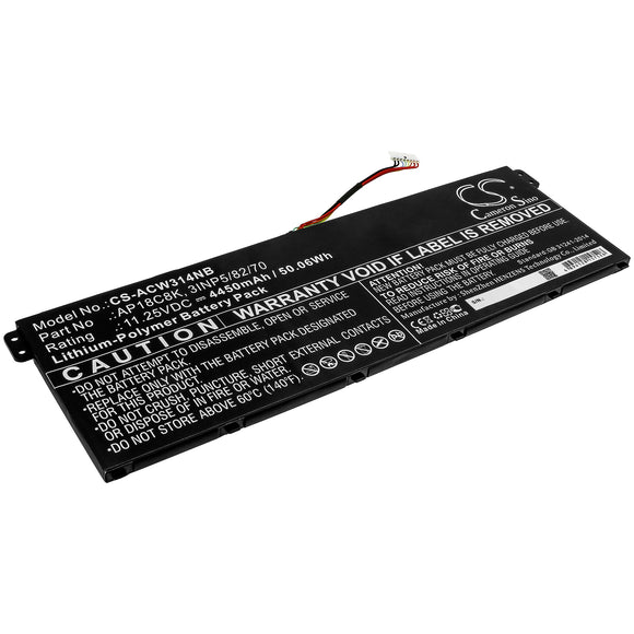 Battery For ACER Chromebook 314 C933, AP18C8K, - vintrons.com