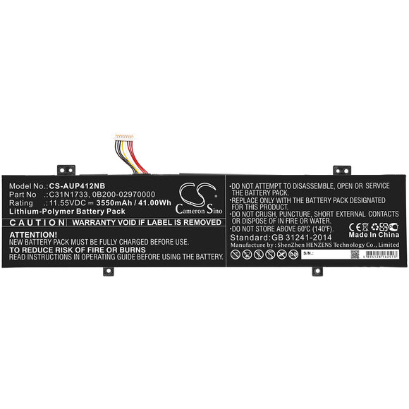 Battery For ASUS VivoBook Flip 14 TP412FA, C31N1733, - vintrons.com