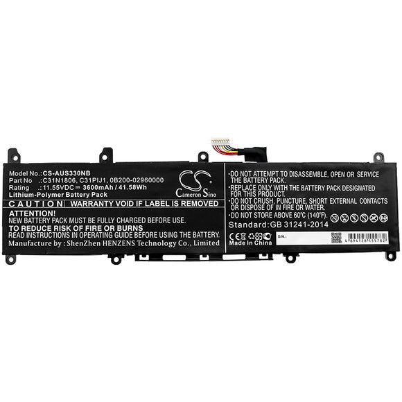 Battery For ASUS VivoBook S13 S330 Series, C31N1806, C31PIJ1, - vintrons.com
