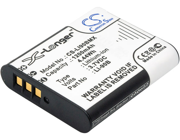 1200mAh Battery For OLYMPUS Powers Stylus SP-100, SH-50 his, - vintrons.com