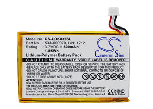 LOGITECH 533-000070, L/N: 1212 Replacement Battery For LOGITECH Ultratin Keyboard Cover, Y-R0032, - vintrons.com