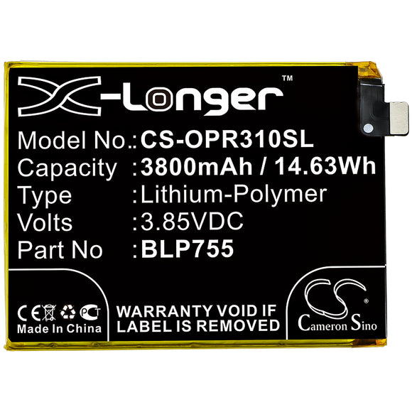 Battery For OPPO PCLM50, PDCT00, Reno 3 5G, Reno 3 5G Aura, OPPO BLP755, - vintrons.com