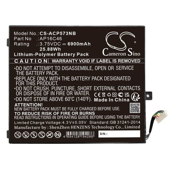 Battery For Acer Aspire E5-573, Interruptor SW5-017-17BU, AP16C46, KT.00204.004,