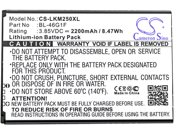 2200mAh Battery For LG Grace, Harmony, K10 2017, K121K, K121L, K121S,