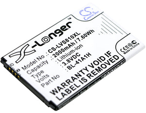 2000mAh Battery For LG CZ2112LWR, D390, D390N, LGLS660AVB, LS660, MS395,