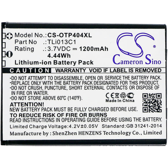 TLi013C1 Replacement Battery For Alcatel One Touch Go Flip, OT-4043S, OT-4044T,