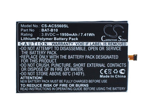 ACER BAT-B10, KT.0010S.013, PGF295686HT Replacement Battery For ACER Liquid Jade, Liquid Jadeplus, S55, - vintrons.com
