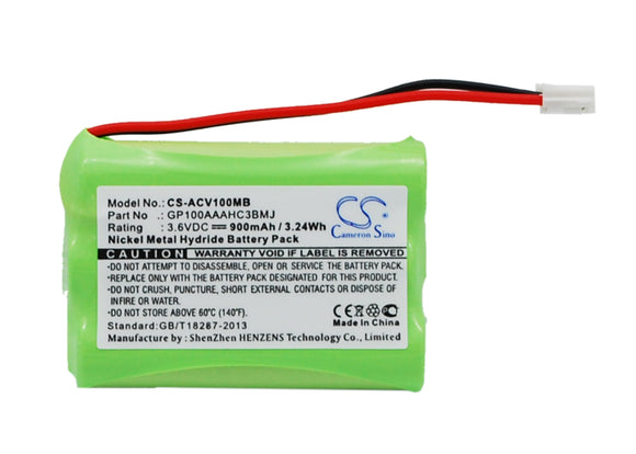 AUDIOLINE GP100AAAHC3BMJ Replacement Battery For AUDIOLINE Baby Care V100, G10221GC001474, - vintrons.com