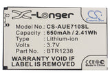 AUDIOVOX BTR1238, / UTSTARCOM BTR1238 Replacement Battery For AUDIOVOX E1000 Slider, E71, E71 Mini, / UTSTARCOM E1000 Slider, E71, E71 Mini, - vintrons.com