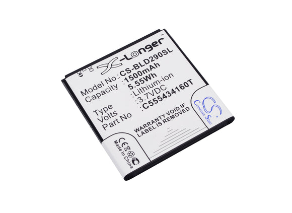 BLU C555434160T Replacement Battery For BLU AMOUR, D290, D290i, - vintrons.com