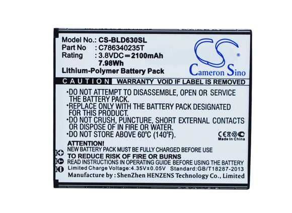 BLU C786340235T Replacement Battery For BLU D630L, D630U, Studio 5.5S, - vintrons.com