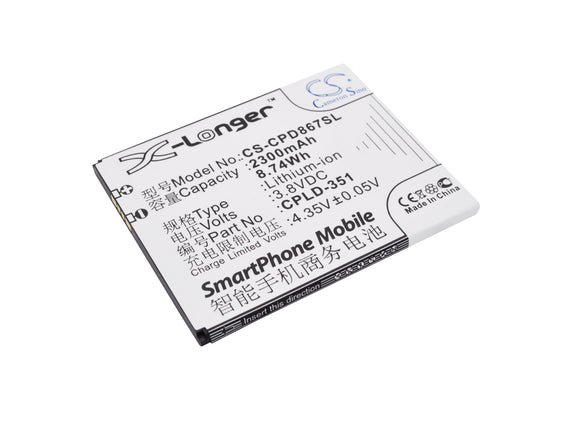 COOLPAD CPLD-351 Replacement Battery For COOLPAD 8675, 8675 HD 4G, F2, - vintrons.com