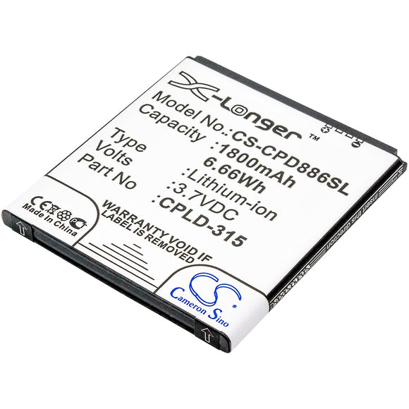 VODAFONE CPLD-315 Replacement Battery For VODAFONE 889N, Smart 4, Smart 4 Turbo, Smart 4G, - vintrons.com