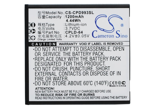 COOLPAD CPLD-64 Replacement Battery For COOLPAD 9930, W702, - vintrons.com