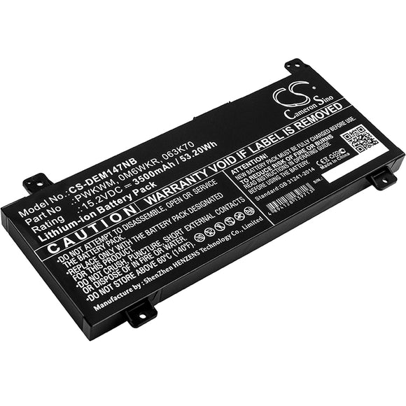 DELL 063K70, 0M6WKR, PWKWM Replacement Battery For DELL Inspiron 14 7000, Inspiron 14 7466, Inspiron 14 7467, P78G, - vintrons.com