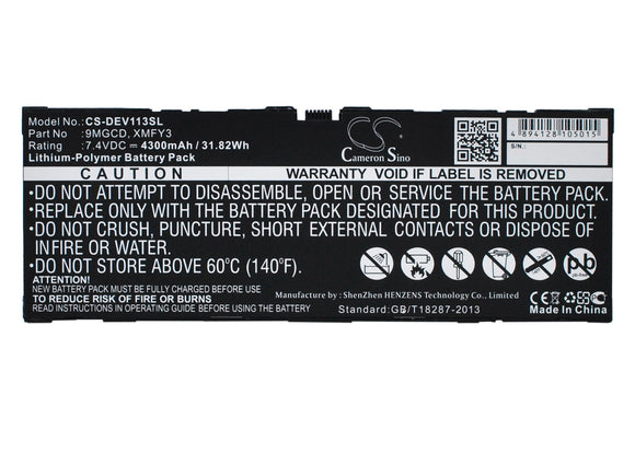 DELL 9MGCD, XMFY3 Replacement Battery For DELL T06G, Venue 11 Pro 5130, - vintrons.com
