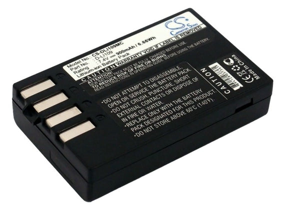 900mAh Pentax D-LI109 Battery Replacement For Pentax K2, - vintrons.com