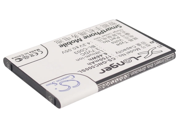 GIONEE BL-C003 Replacement Battery For GIONEE C500, C600, - vintrons.com