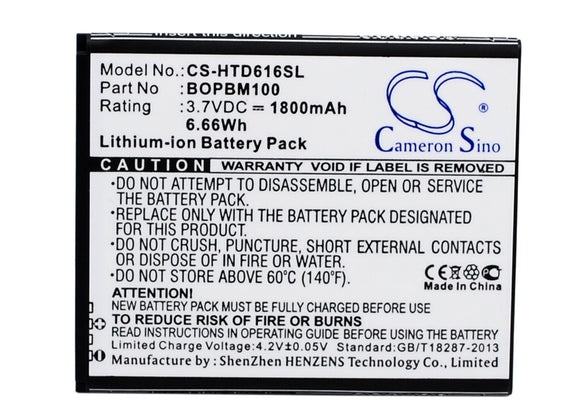 Battery For HTC D616d, D616h, D616w, Desire 616, Desire 616 Dual SIM, - vintrons.com