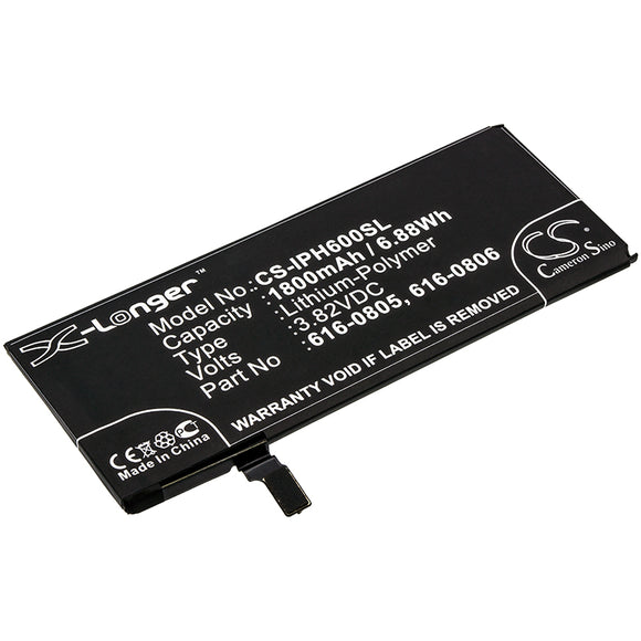 APPLE 616-0804, 616-0805, 616-0806, 616-0809 Replacement Battery For APPLE A1549, A1586, A1589, iPhone 6, - vintrons.com