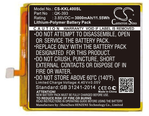 360 QK-393, / QIKU QK-393 Replacement Battery For 360 1503-A01, 1503-M02, N4, / QIKU 1503-A01, 1503-A02, 360 N4, 360 N4 LTE Dual SIM, - vintrons.com