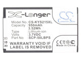 KYOCERA 5AAXBT062GEA, SCP-50LBPS Replacement Battery For KYOCERA C2150, Coast S2151, Kona S2150, Kona S2151, S2150, S2151 Kona, - vintrons.com