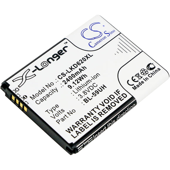 2400mAh Battery For LG D315, D320, D620, D620J, D620K, D620R, G2 mini, - vintrons.com