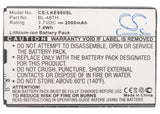 LG BL-48TH, EAC62058511, EAC62058511 LLL Replacement Battery For LG E940, E977, E980, E986, E988, F-240K, F-240S, Gee FHD, L-04E, Optimus G Pro, - vintrons.com