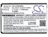Battery For LG K100, K120, K120 Spree, K120AR, K120E, K121, K130, - vintrons.com