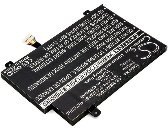 MSI 40033906, 925TA026F, BTY-S19 Replacement Battery For MSI Windpad 110, Windpad 110w, WindPad 110W-014US, - vintrons.com