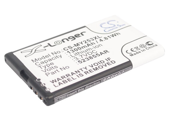 SAGEM P/N 523855AR Replacement Battery For SAGEM 253491226, Alium, - vintrons.com