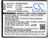 NAVON G13004 Replacement Battery For NAVON Mizu T400, - vintrons.com