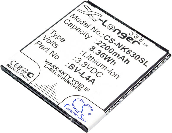 NOKIA BV-L4A Replacement Battery For MICROSOFT Lumia 540, Lumia 540 Dual SIM, Lumia 830, RM-983, RM-984, RM-985, / NOKIA RM-1141, Tesla, - vintrons.com