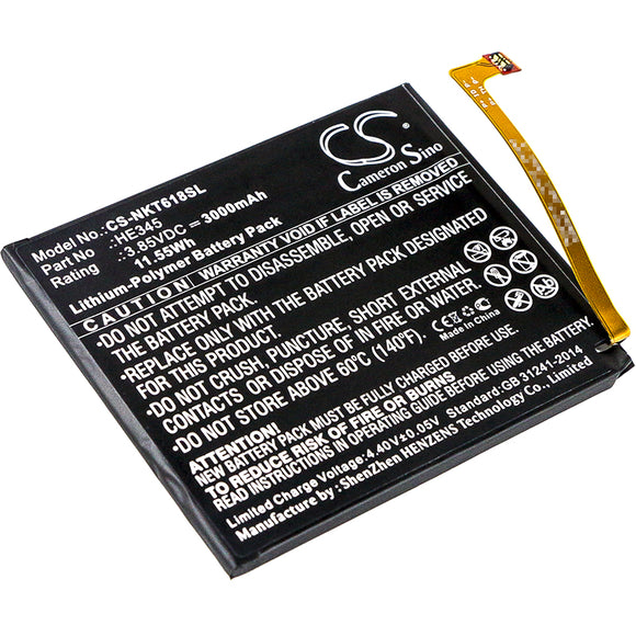 NOKIA HE345, HE353 Replacement Battery For NOKIA 6 2018, 6 2nd, Nokia 6 2nd, - vintrons.com