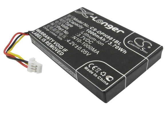 OPTICON N10-1000MA Replacement Battery For OPTICON OPL-9714, OPL-9715, OPL-9725, OPL-9727, OPL-9815, PHL-1300, - vintrons.com