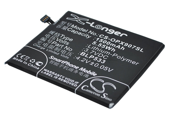 OPPO BLP533 Replacement Battery For OPPO Finder, X907, - vintrons.com
