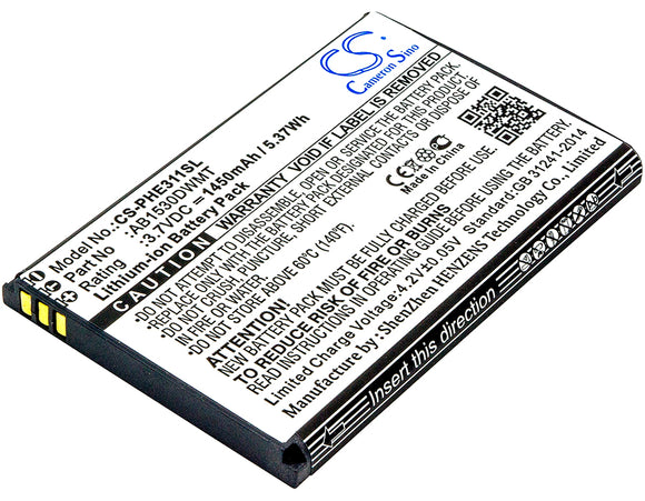 PHILIPS AB1530DWMT Replacement Battery For PHILIPS Xenium CT311, Xenium E311, - vintrons.com