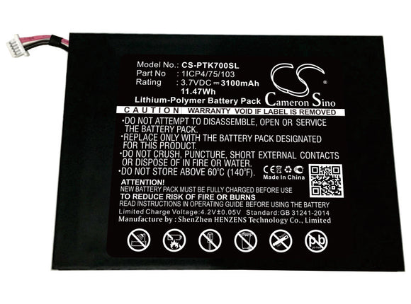 POCKETBOOK 1ICP4/75/103 Replacement Battery For POCKETBOOK A7, - vintrons.com
