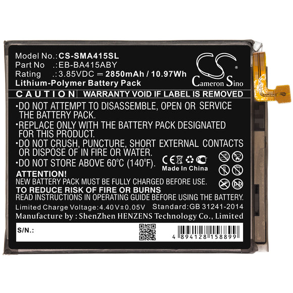 Battery For Samsung Galaxy A41 2020, SC-41A, SCV48, SM-A415, - vintrons.com