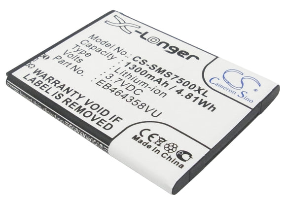 Battery For AT&T Galaxy Appeal, SGH-I827, (1300mAh / 4.81Wh) - vintrons.com