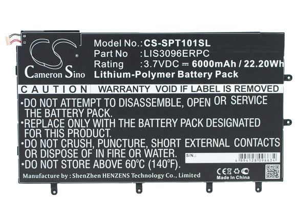 SONY LIS3096ERPC Replacement Battery For SONY SGP321, SO-03E, Xperia Tablet Z, Xperia Tablet Z 10.1
