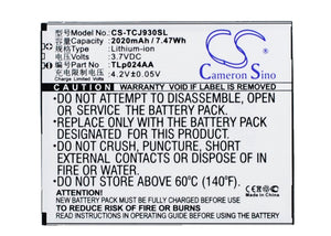 TCL TLp024AA Replacement Battery For TCL J930, J930T, J936D, - vintrons.com