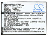 TCL TLp020LD Replacement Battery For TCL P307L, P308L, P318L, P586L, P589L, P606L, - vintrons.com