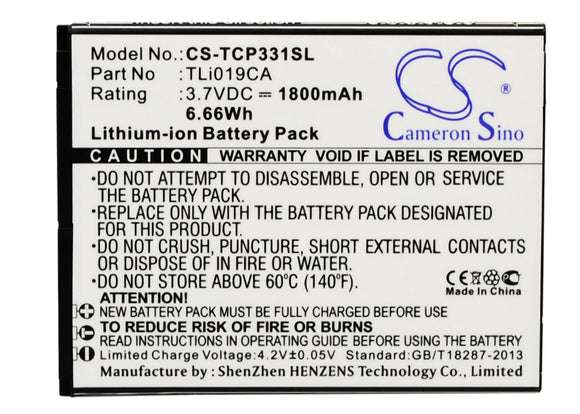 TCL TLi019CA Replacement Battery For TCL P331M, - vintrons.com