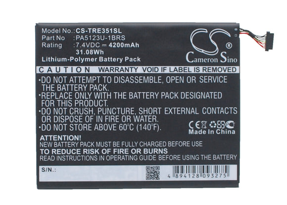 TOSHIBA PA5123U-1BRS Replacement Battery For TOSHIBA AT10LE-A-108, AT15LE-A32, Excite Pro, Excite Pro 10.1, - vintrons.com