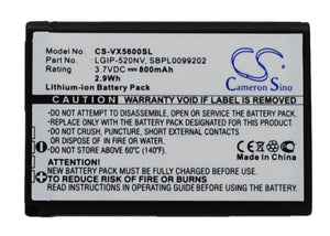 Battery For LG Accolade, Cosmos Touch VN270, Extravert, LG-VN150PP, - vintrons.com