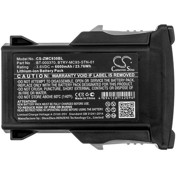 ZEBRA BT-000370, BTRY-MC93-FZ-10, BTRY-MC93-NI-10, BTRY-MC93-STN-01 Replacement Battery For ZEBRA MC93, MC9300, - vintrons.com