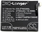 ZTE Li3827T44P6h726040 Replacement Battery For ZTE Nubia Z11 mini, NX529, NX529J, - vintrons.com