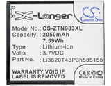 Battery For ZTE N983, SOLAR, U960E, Z795G, (2050mAh / 7.59Wh) - vintrons.com